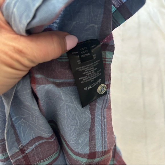 By Anthropologie Amarette Plaid Ruffled Sleeve Cotton Top Size Medium 51316 - Picture 8 of 12